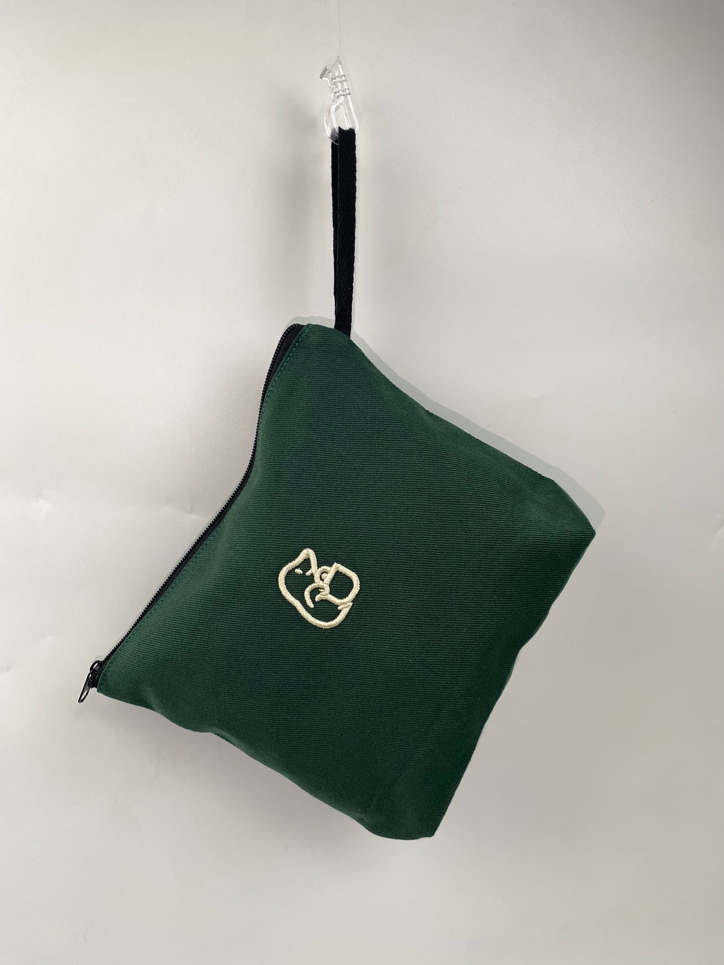Yeşil-1 Lamineli Nakışlı 300gr Kanvas Kumaş 25x18x6cm Körüklü Clutch Bez Çanta
