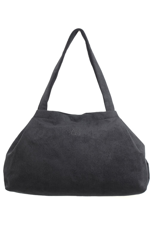 VELVET Siyah Fitilli Kadife Büyüyebilen Bez Çanta