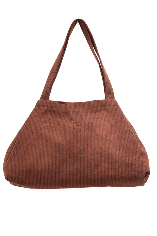 VELVET Toprak Rengi Fitilli Kadife Büyüyebilen Bez Çanta