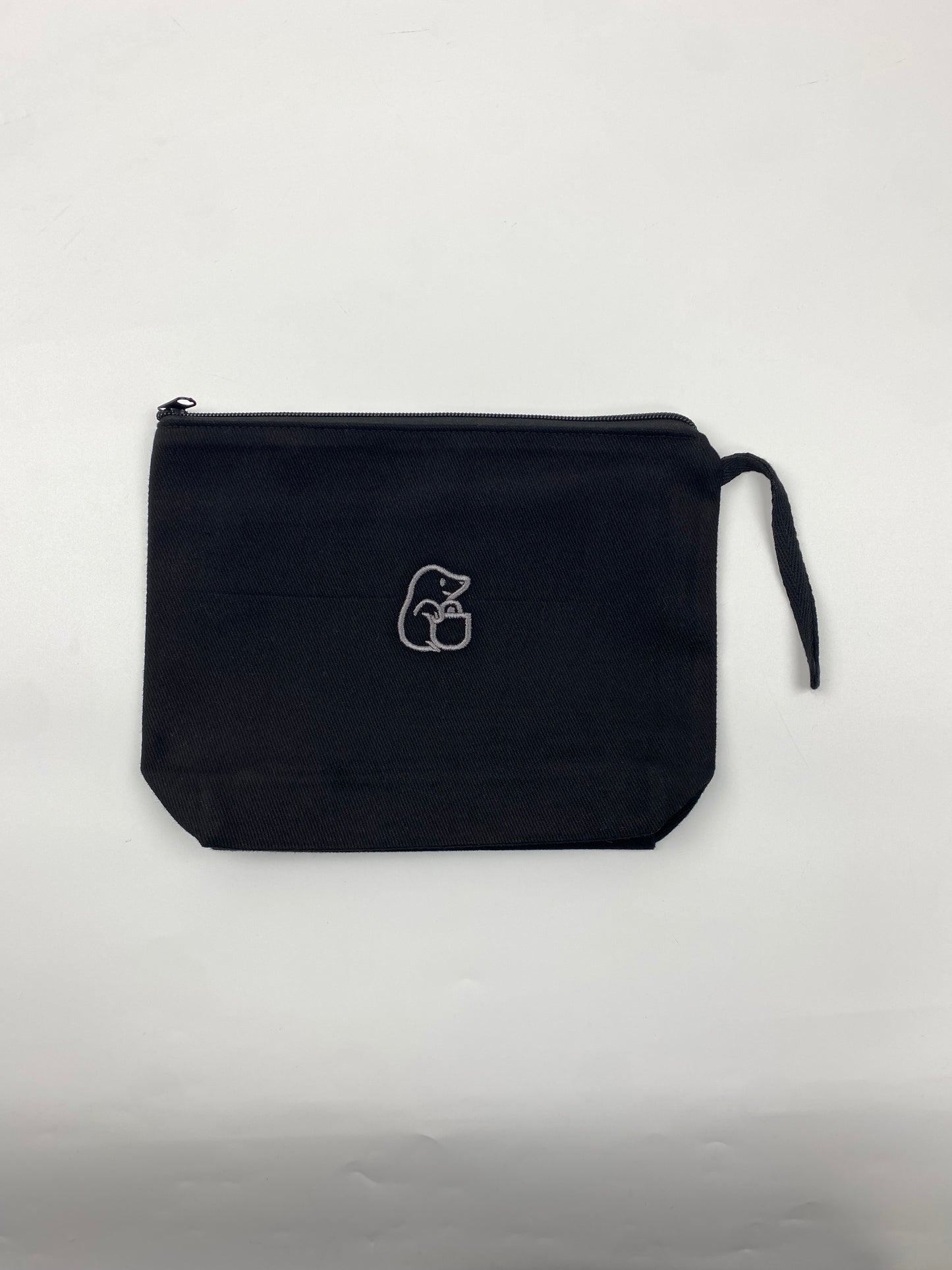 Siyah Lamineli Nakışlı 300gr Kanvas Kumaş 25x18x6cm Körüklü Clutch Bez Çanta