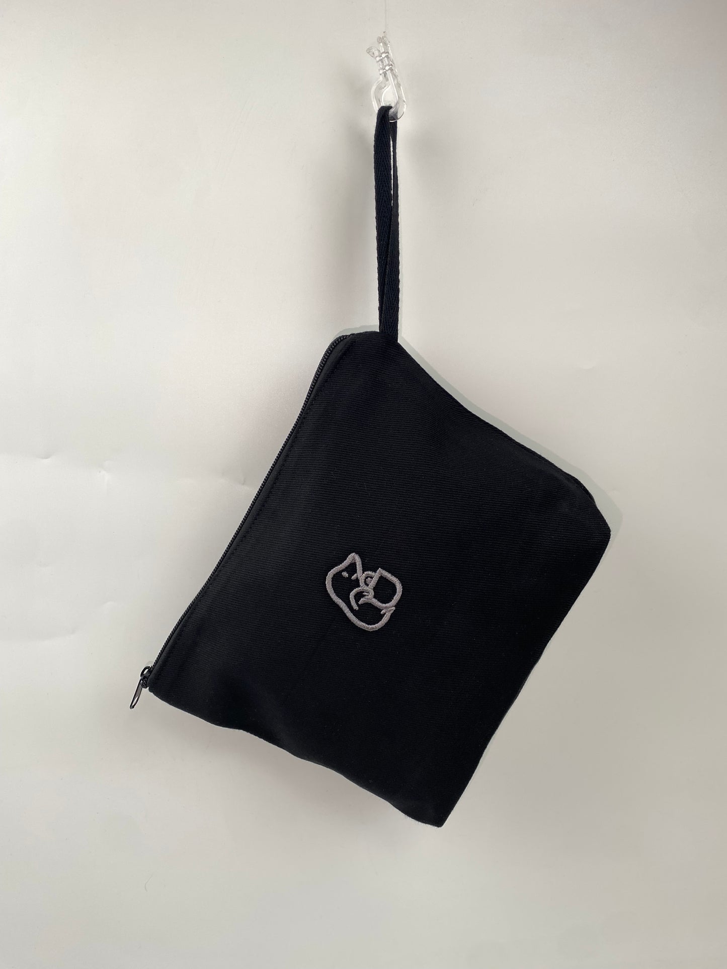 Siyah Lamineli Nakışlı 300gr Kanvas Kumaş 25x18x6cm Körüklü Clutch Bez Çanta