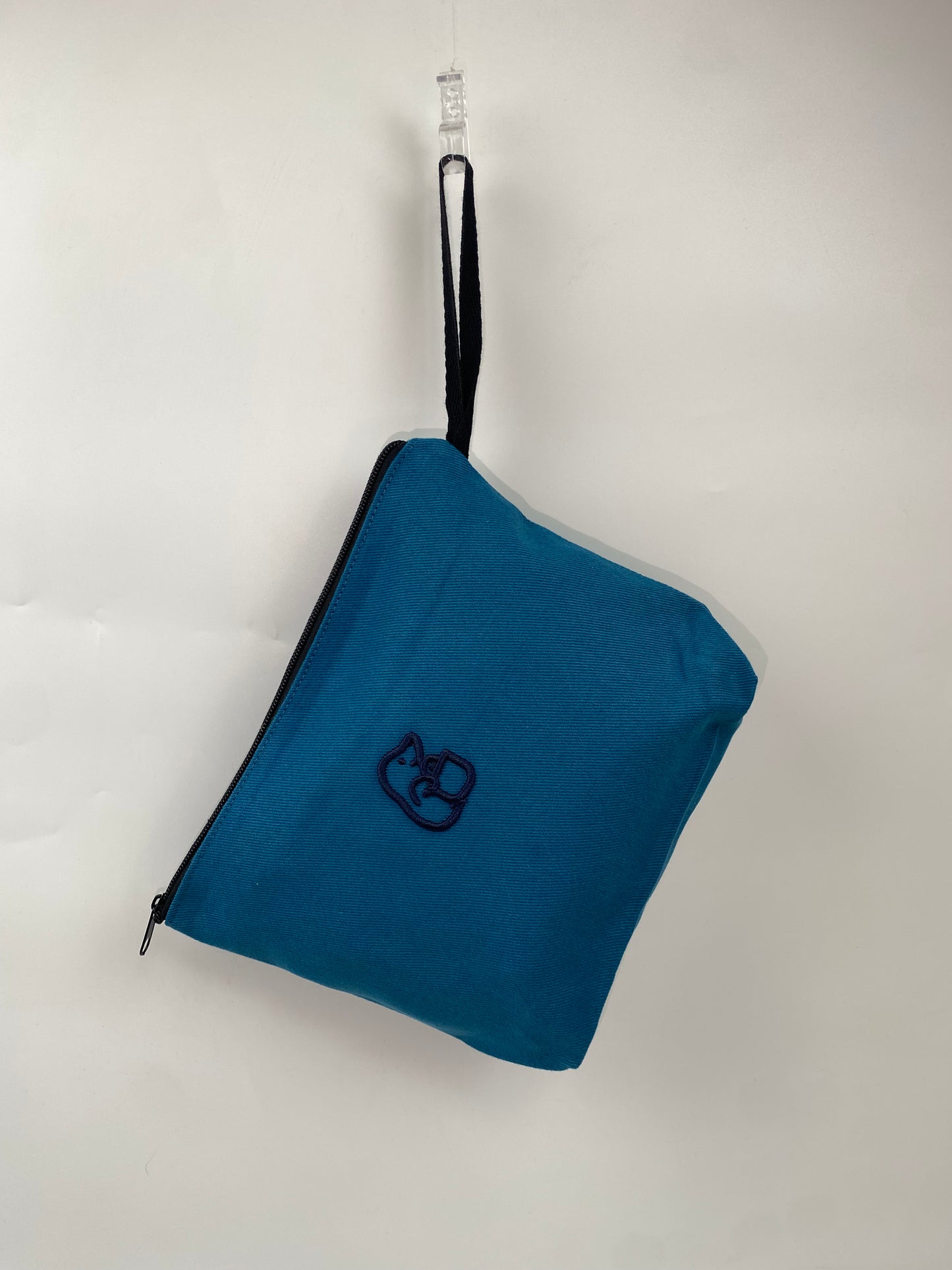 Petrol Yeşili Lamineli Nakışlı 300gr Kanvas Kumaş 25x18x6cm Körüklü Clutch Bez Çanta