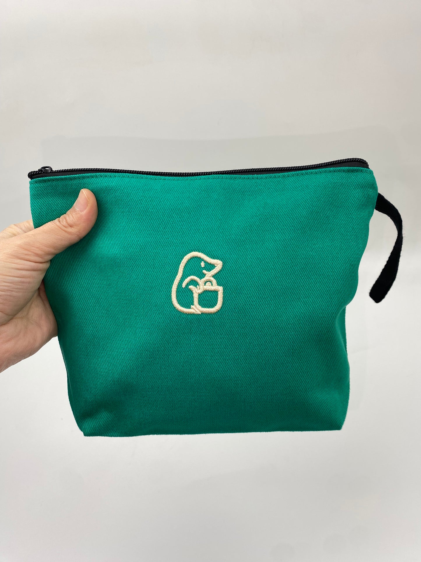 Yeşil-2 Lamineli Nakışlı 300gr Kanvas Kumaş 25x18x6cm Körüklü Clutch Bez Çanta