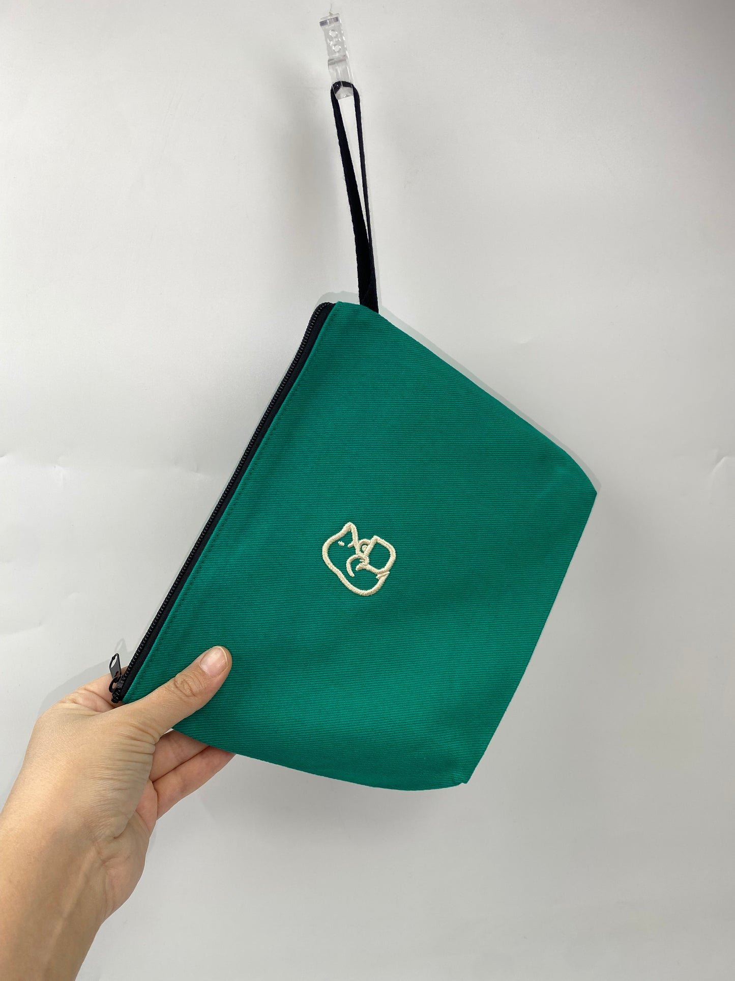 Yeşil-2 Lamineli Nakışlı 300gr Kanvas Kumaş 25x18x6cm Körüklü Clutch Bez Çanta