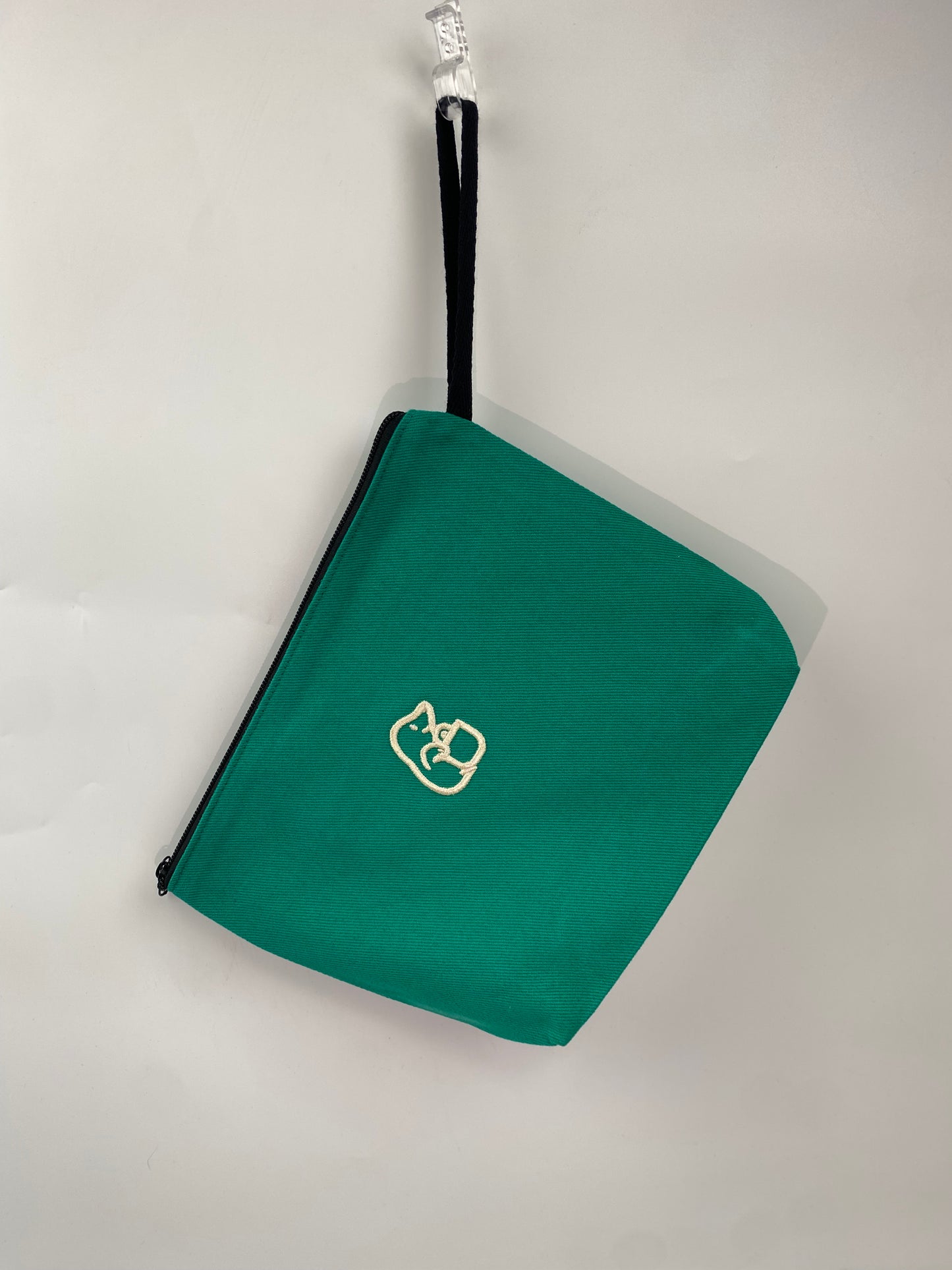 Yeşil-2 Lamineli Nakışlı 300gr Kanvas Kumaş 25x18x6cm Körüklü Clutch Bez Çanta