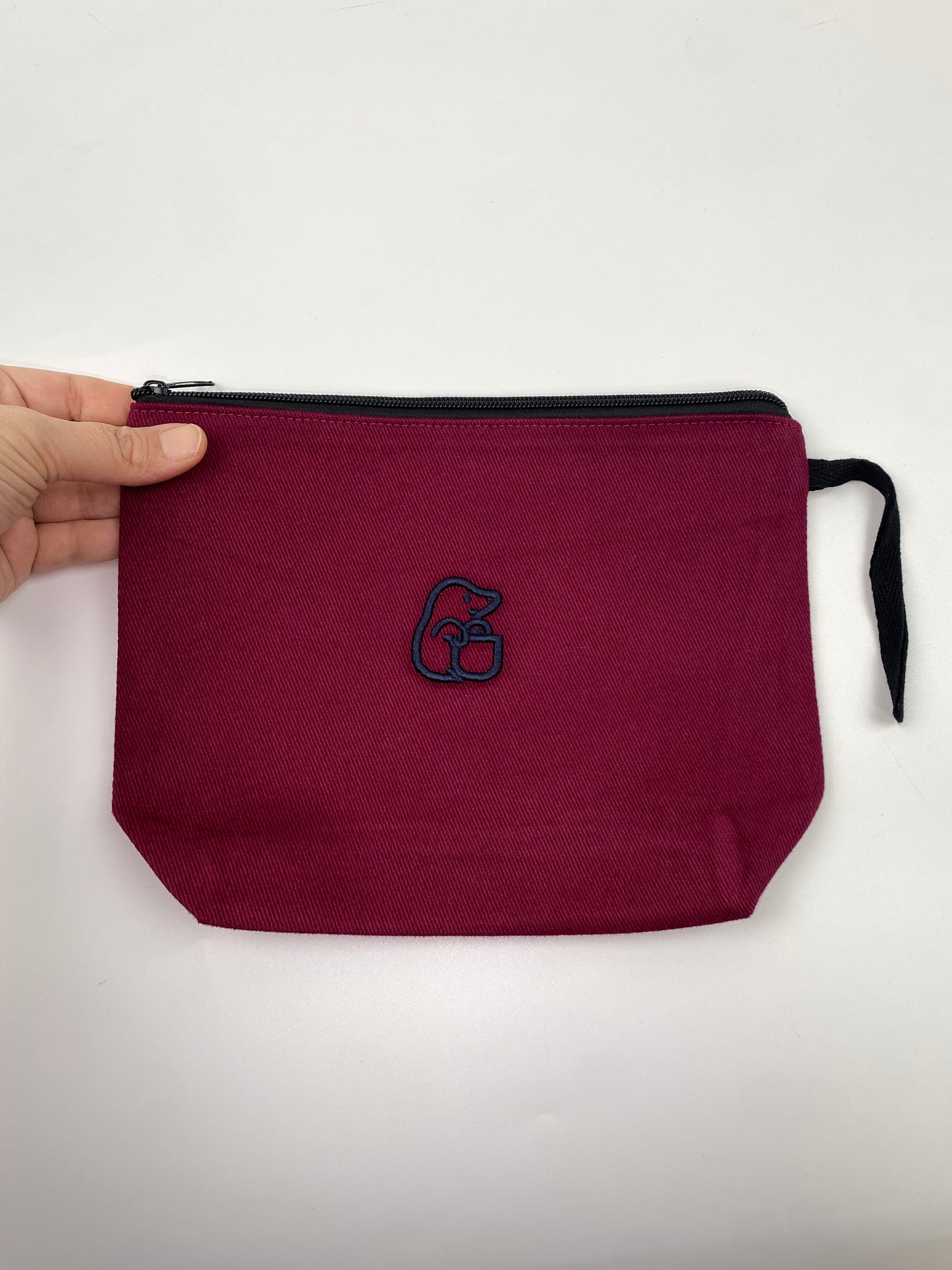 Bordo Lamineli Nakışlı 300gr Kanvas Kumaş 25x18x6cm Körüklü Clutch Bez Çanta
