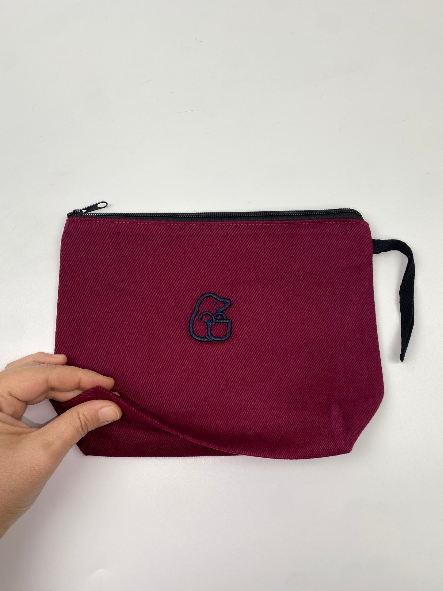 Bordo Lamineli Nakışlı 300gr Kanvas Kumaş 25x18x6cm Körüklü Clutch Bez Çanta
