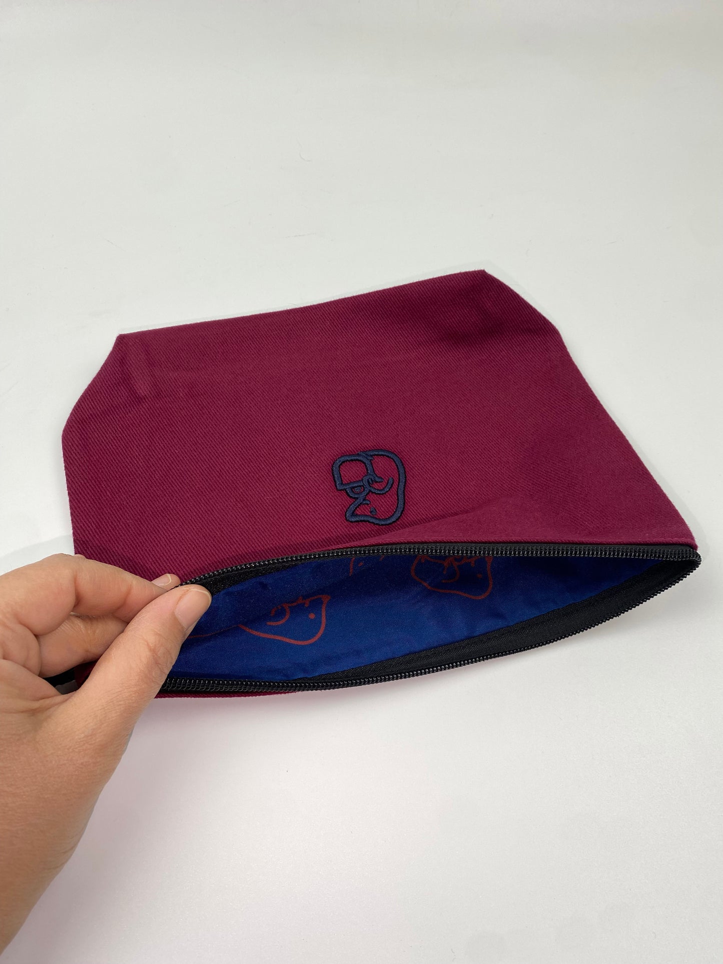 Bordo Lamineli Nakışlı 300gr Kanvas Kumaş 25x18x6cm Körüklü Clutch Bez Çanta