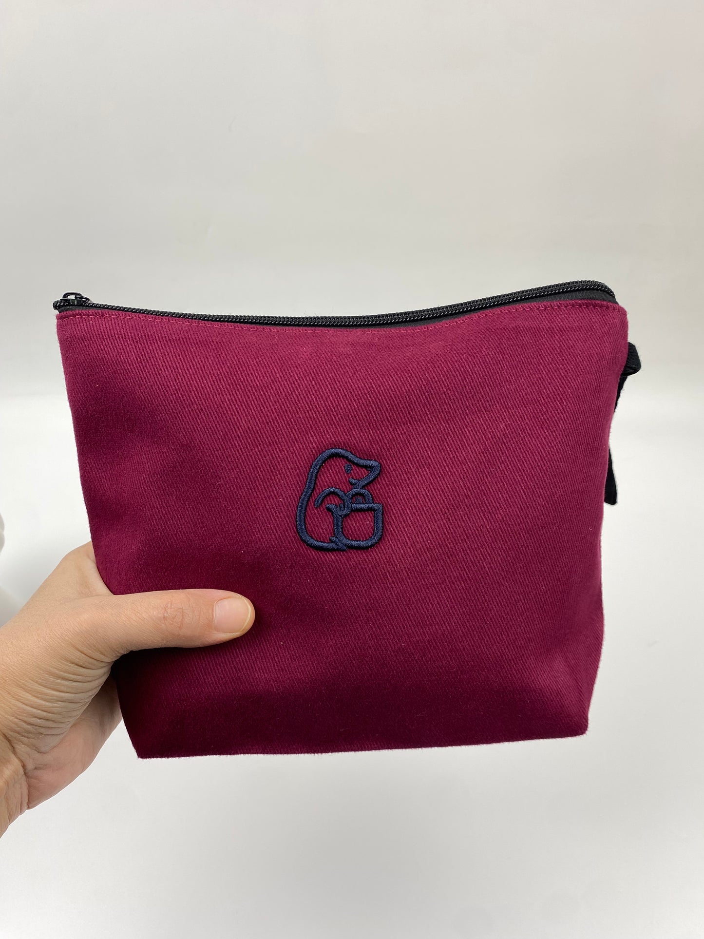 Bordo Lamineli Nakışlı 300gr Kanvas Kumaş 25x18x6cm Körüklü Clutch Bez Çanta