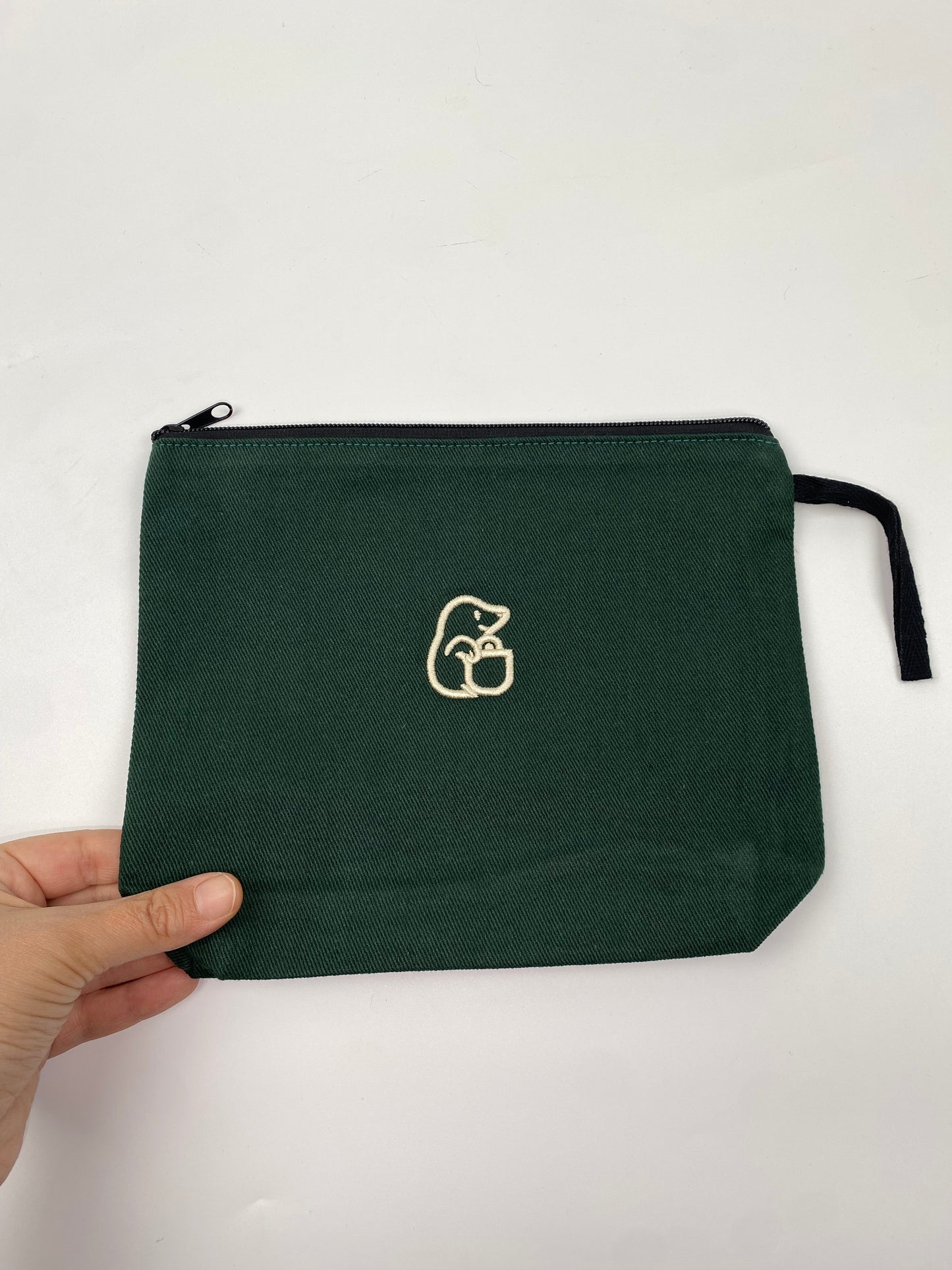 Yeşil-1 Lamineli Nakışlı 300gr Kanvas Kumaş 25x18x6cm Körüklü Clutch Bez Çanta