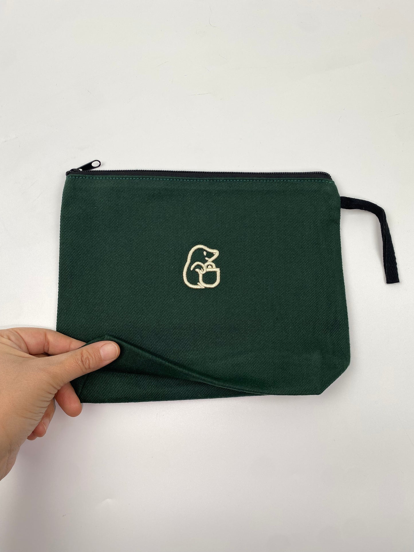 Yeşil-1 Lamineli Nakışlı 300gr Kanvas Kumaş 25x18x6cm Körüklü Clutch Bez Çanta