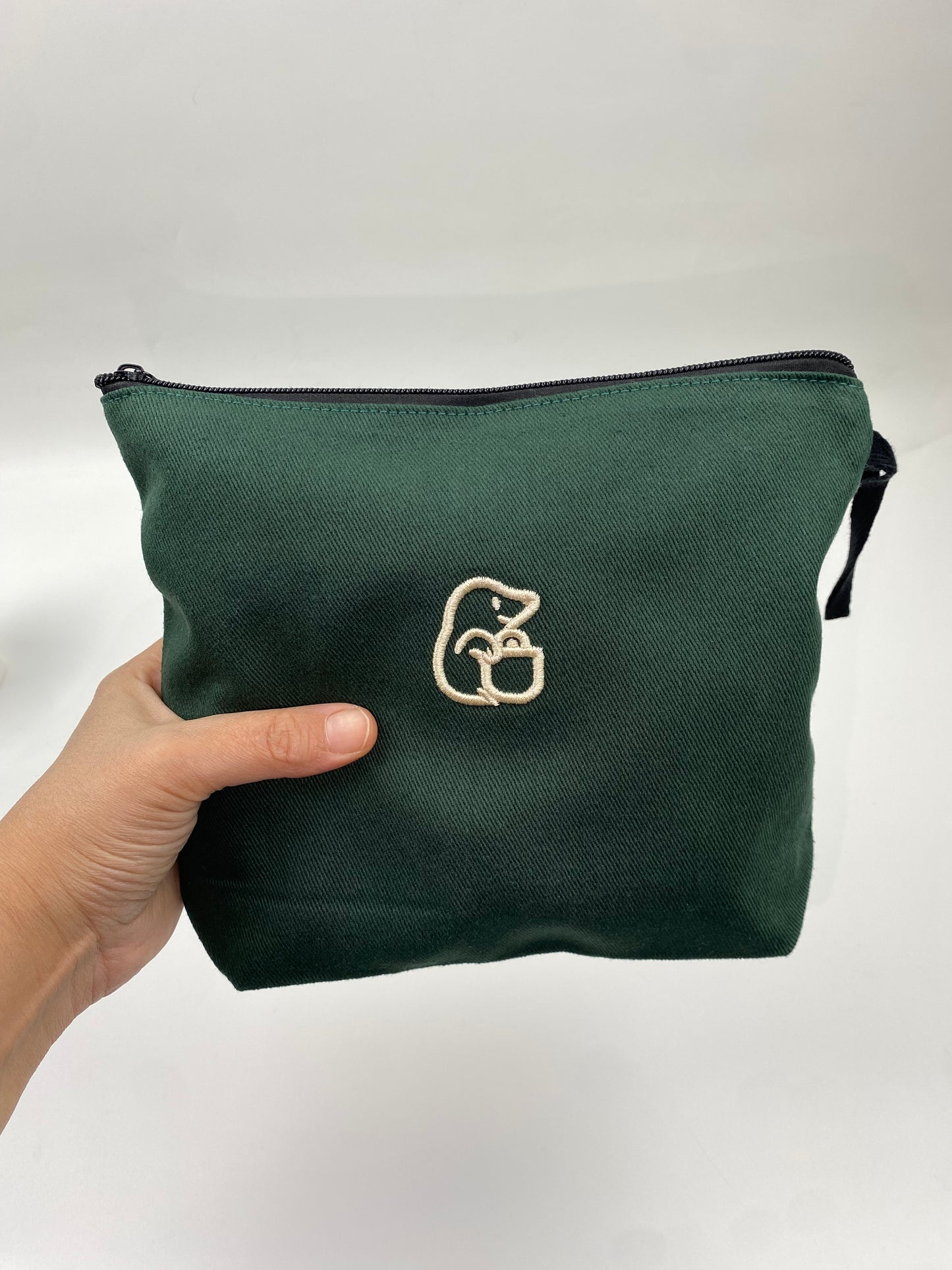 Yeşil-1 Lamineli Nakışlı 300gr Kanvas Kumaş 25x18x6cm Körüklü Clutch Bez Çanta