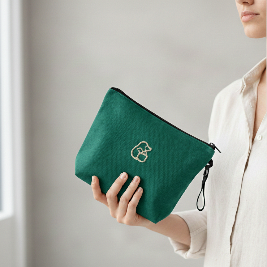 Yeşil-2 Lamineli Nakışlı 300gr Kanvas Kumaş 25x18x6cm Körüklü Clutch Bez Çanta