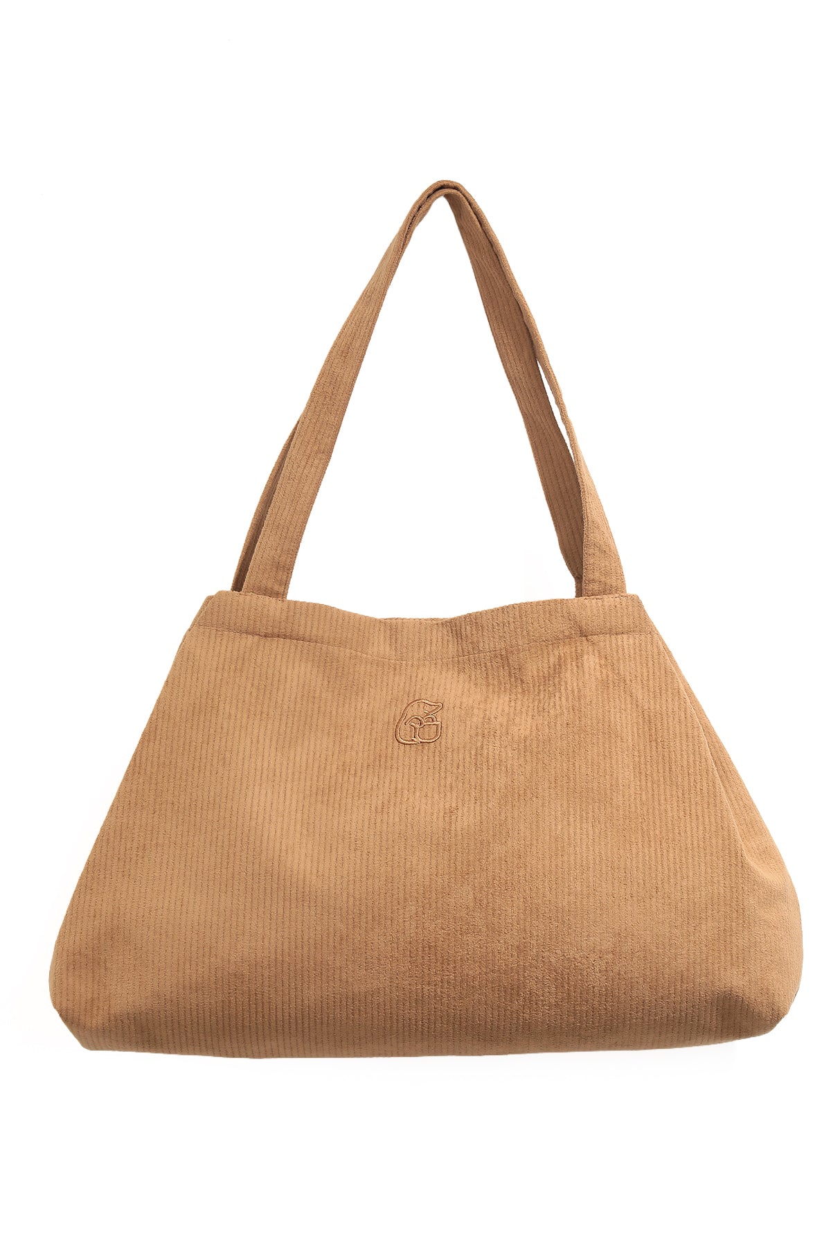 VELVET Camel Rengi Fitilli Kadife Büyüyebilen Bez Çanta