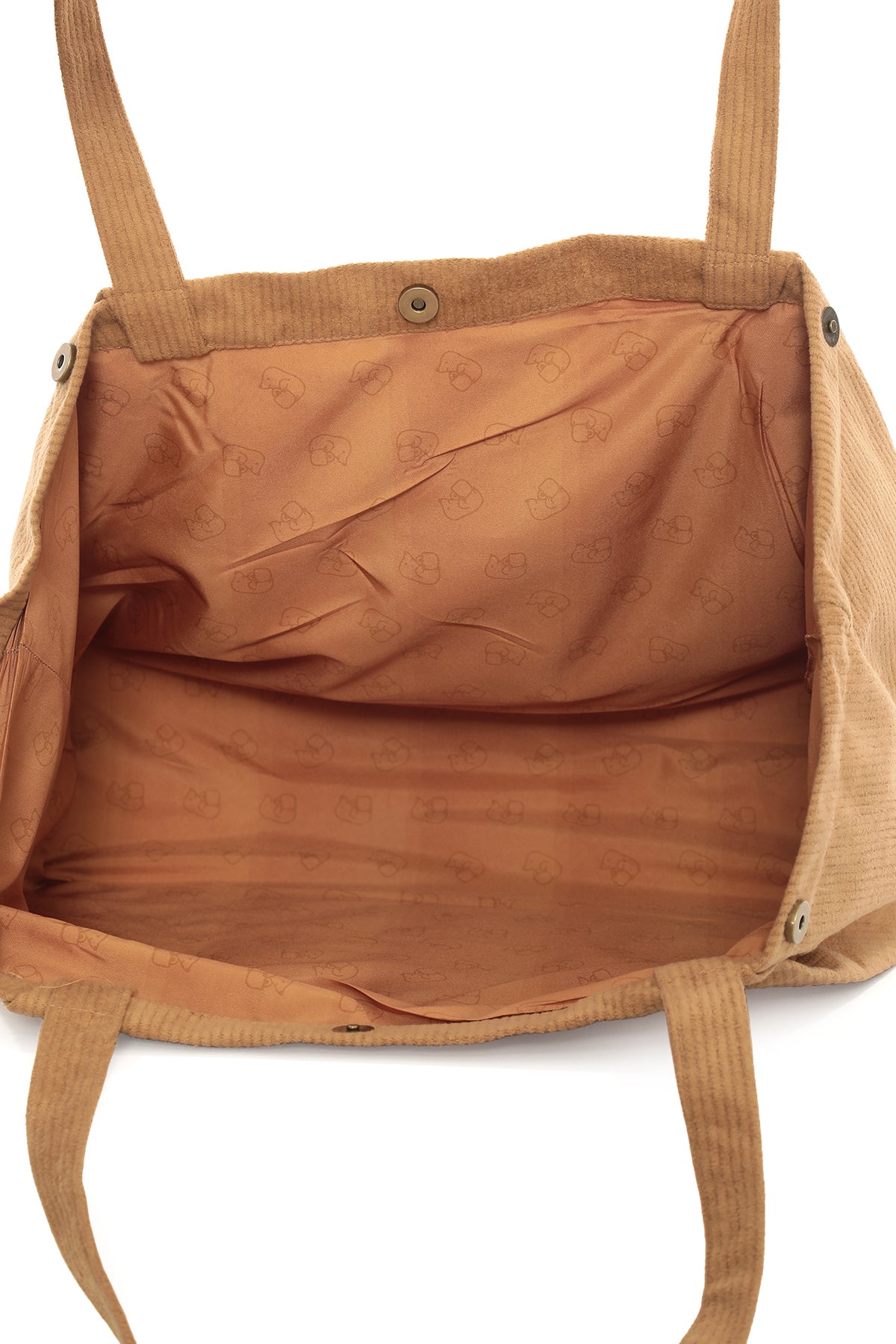 VELVET Camel Rengi Fitilli Kadife Büyüyebilen Bez Çanta